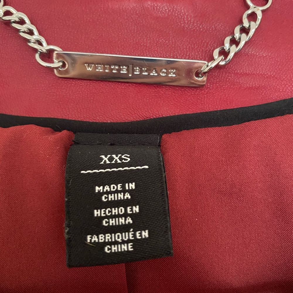 NWOT RARE Red REAL Cropped Leather Jacket - Picture 6 of 8